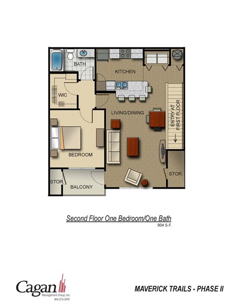 Second Floor 1 Bedroom Layout